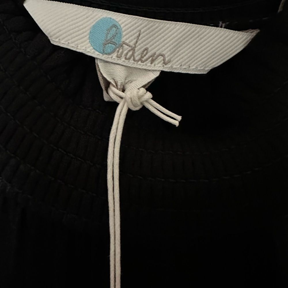 NWT Boden long sleeve smock mock neck black dress size 10L - Picture 4 of 8